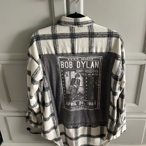 Flannel shirt with Bob Dylan on back